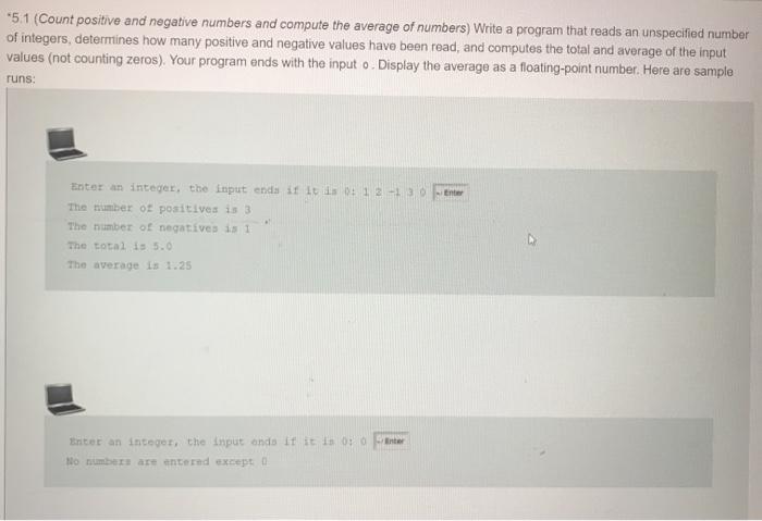 Solved *5.1 (Count positive and negative numbers and compute | Chegg.com