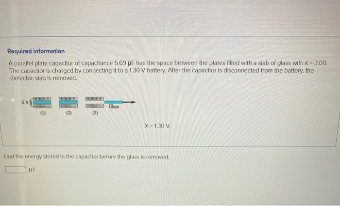 Solved Required information A parallel plate capacitor of | Chegg.com