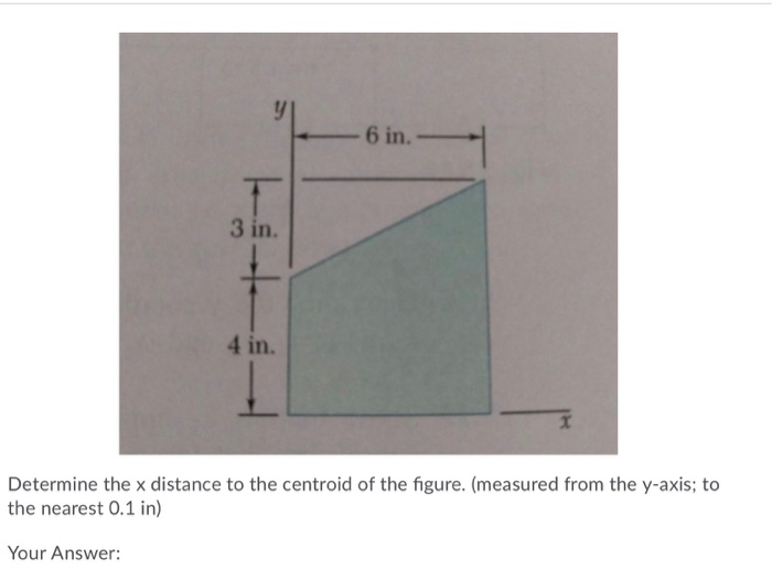 Solved 6 In. 3 In. 4 In. Determine The X Distance To The 