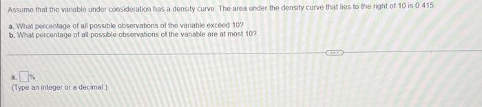 Solved Assume that the variable under consideration has a | Chegg.com