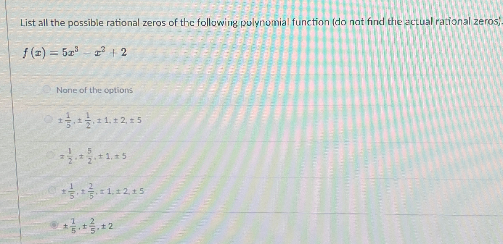 how to find possible rational zeros of a function