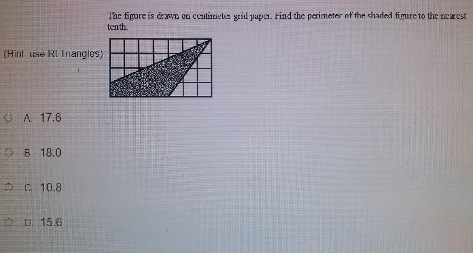 Use grid paper to find the area 