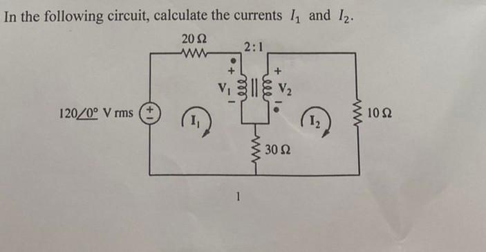 Solved In the following circuit, calculate the currents I1 | Chegg.com