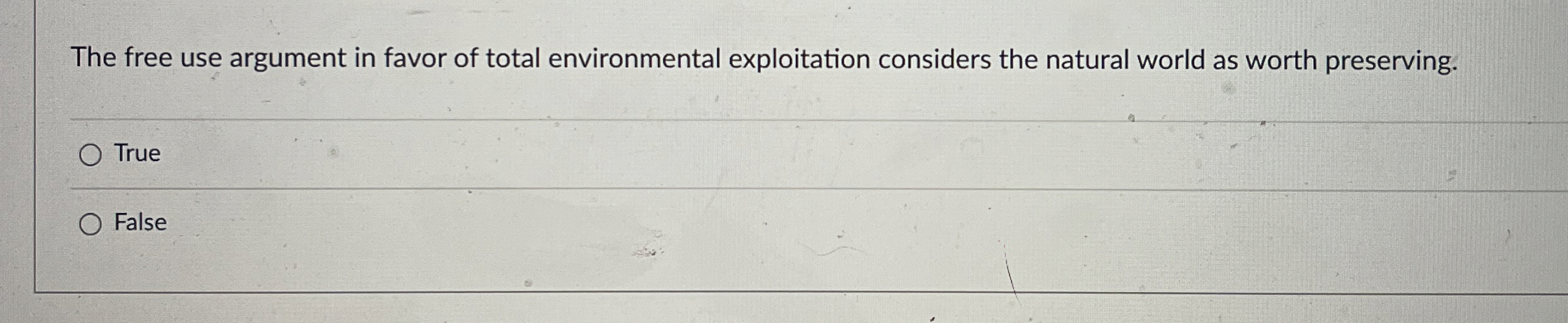 Solved The free use argument in favor of total environmental | Chegg.com