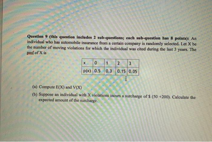 Solved Question 9 (this question includes 2 sub-questions; | Chegg.com