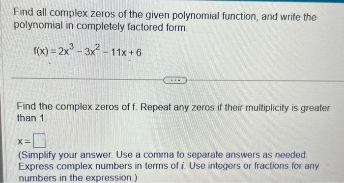 find complex zeros of polynomial function calculator