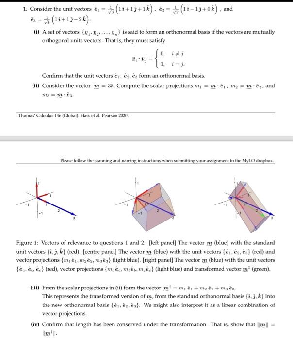 Solved 1. Consider the unit vectors | Chegg.com