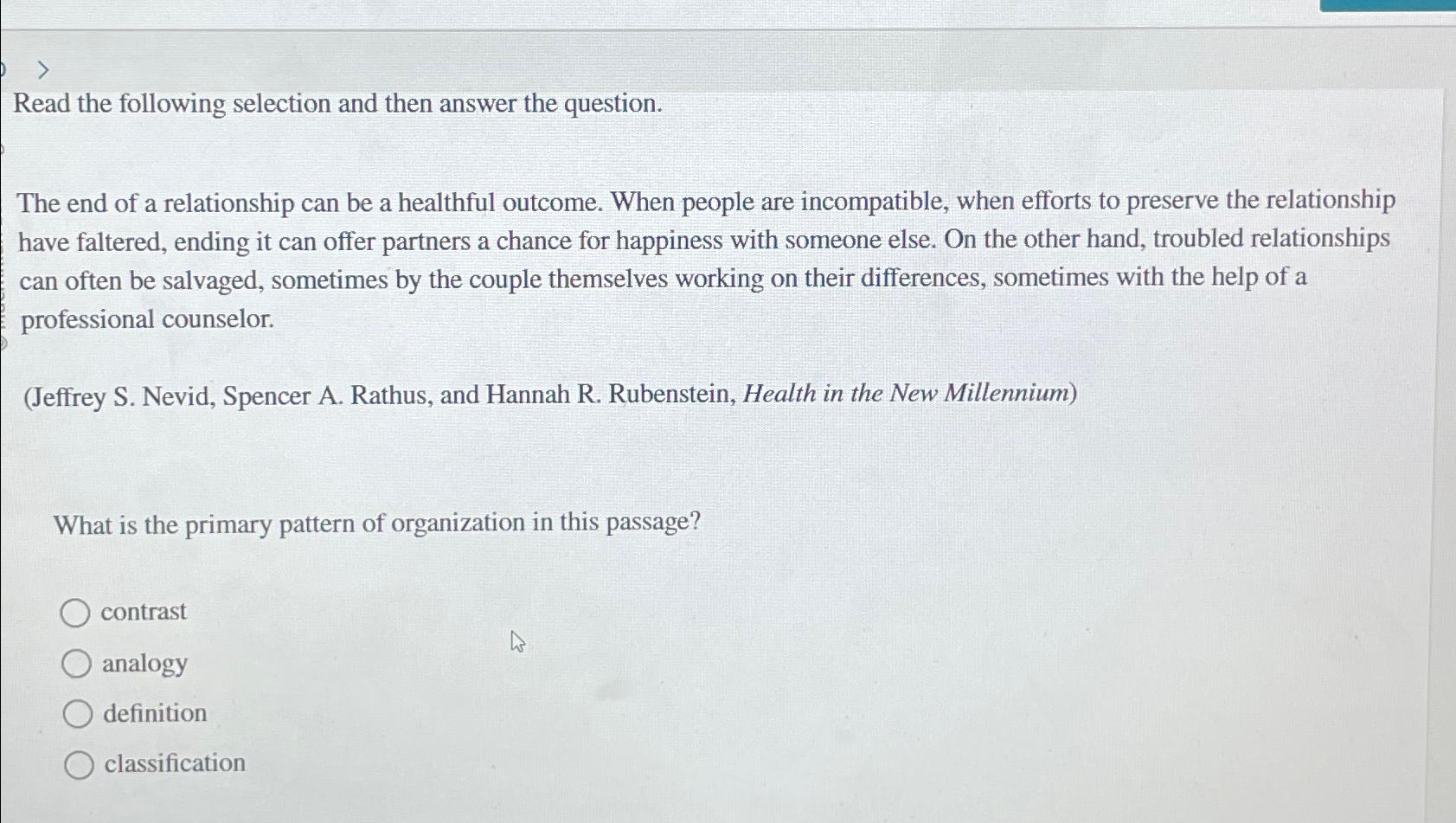 Solved Read the following selection and then answer the | Chegg.com