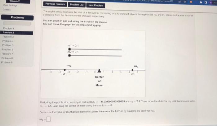 Problem 2 User Settings Grades Problems Problem | Chegg.com