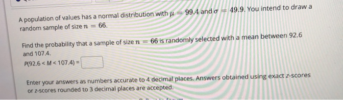 Solved A population of values has a normal distribution with | Chegg.com