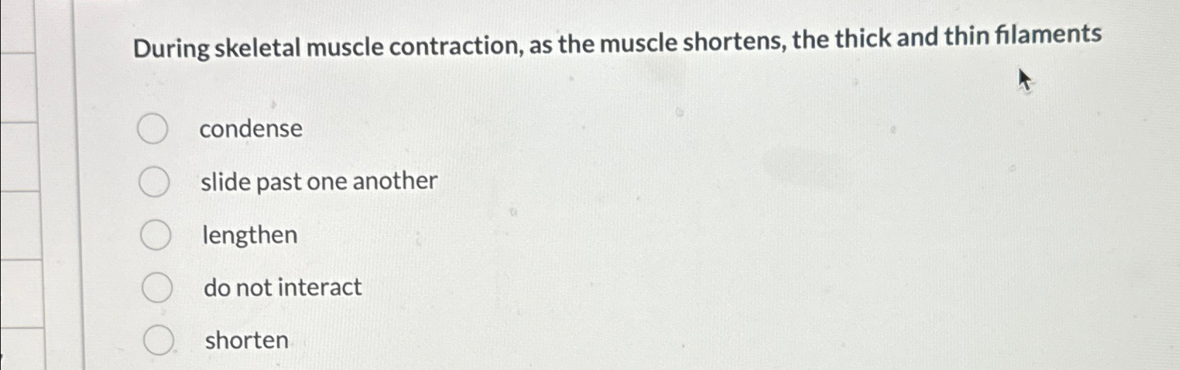 During skeletal muscle contraction, as the muscle | Chegg.com