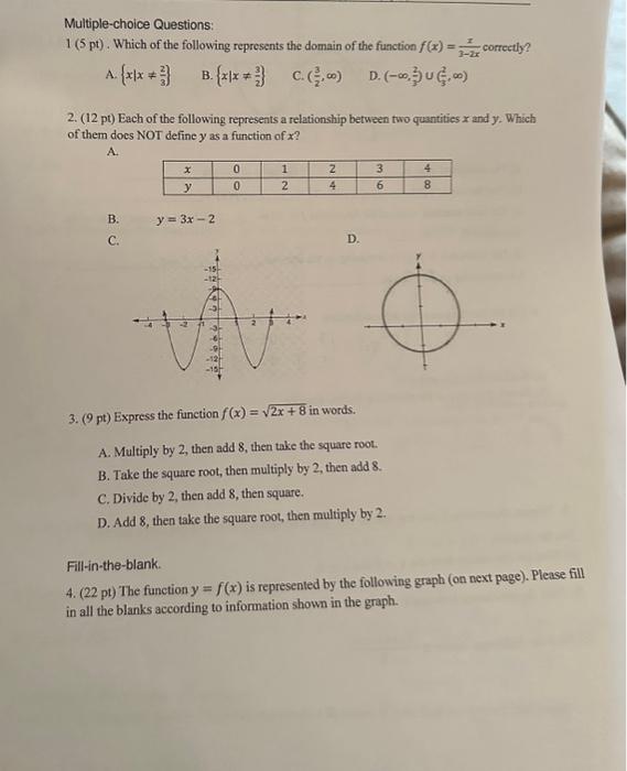 Solved Multiple-choice Questions: 1(5pt). Which of the | Chegg.com