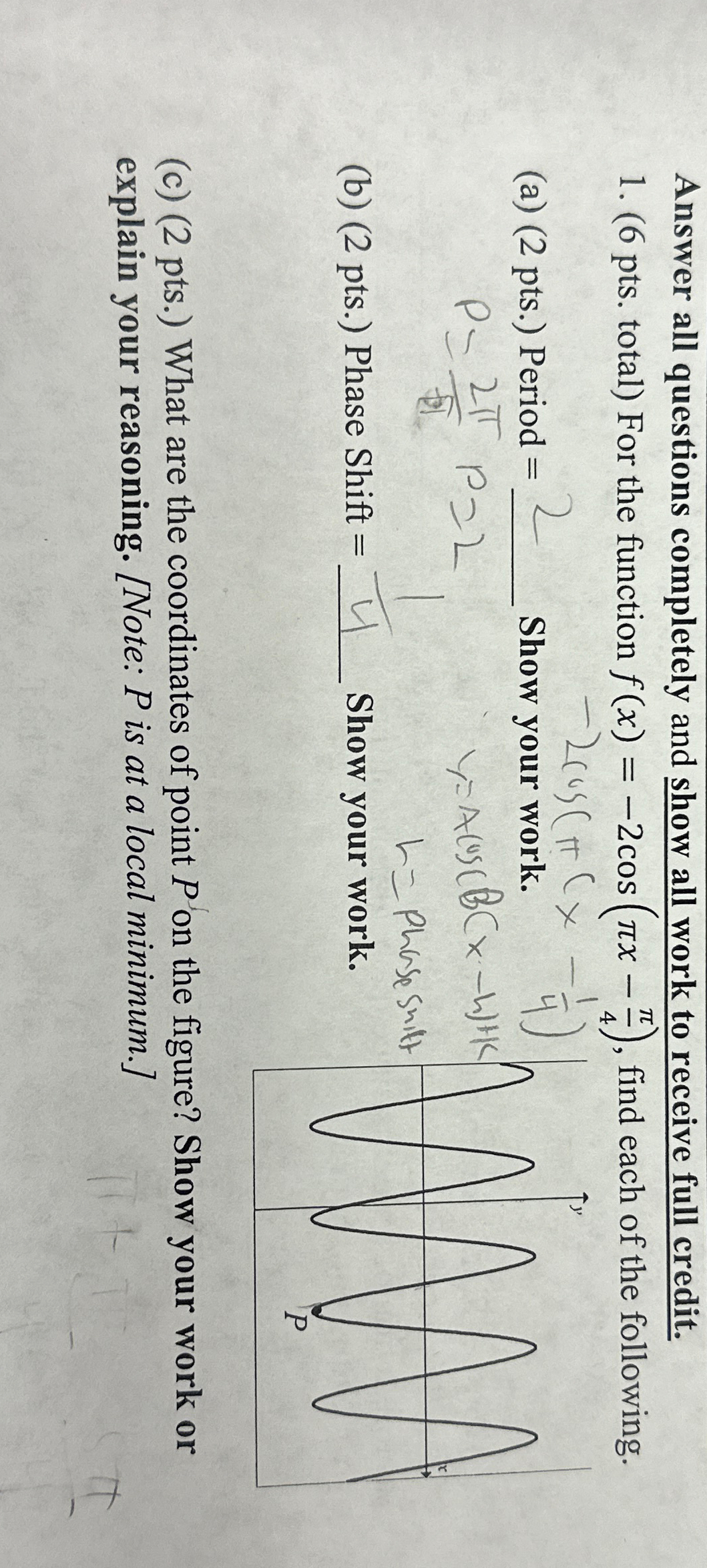 Solved Answer all questions completely and show all work to | Chegg.com