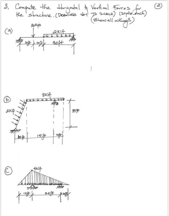 Solved 3. ) the structure. (DRAWINGS NOT TO SCALE) (2opts | Chegg.com