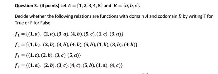 Solved Question 3. (4 Points) Let A = {1,2,3,4,5} And B = | Chegg.com