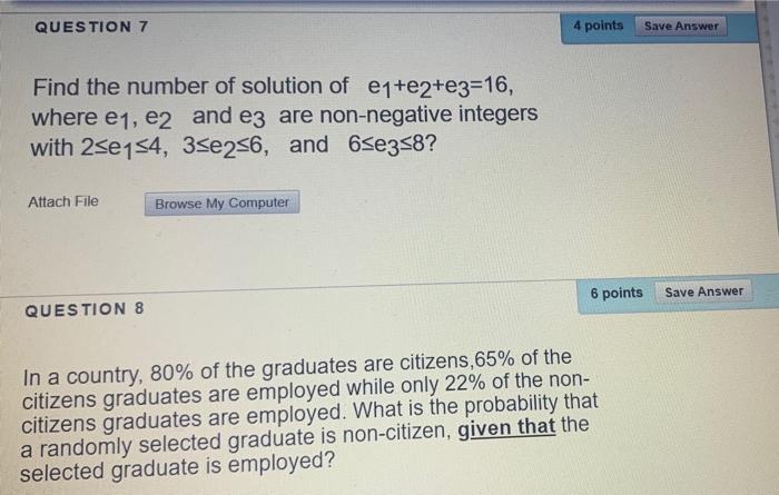 Solved QUESTION 7 4 points Save Answer Find the number of | Chegg.com