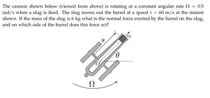Solved The cannon shown below (viewed from above) is | Chegg.com