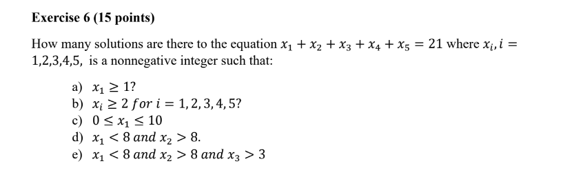 1 2 10x 15 3 2 2x 6 3x how many solutions