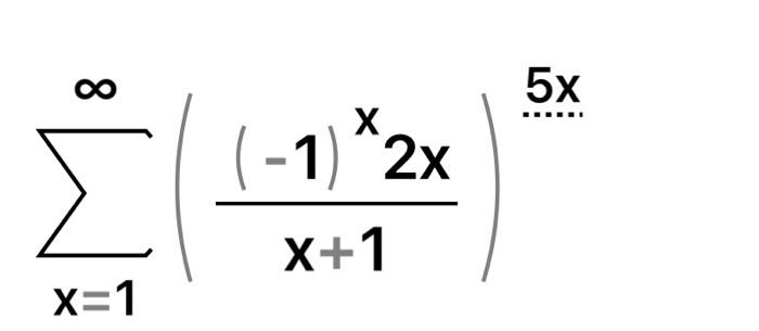 Solved ∑x=1∞(x+1(−1)x2x)5x | Chegg.com