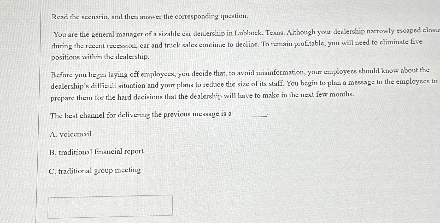 Solved Read the scenario, and then answer the corresponding | Chegg.com