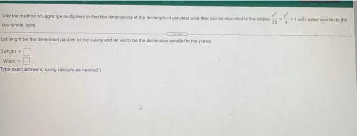 Solved Y - t with sides parallel to the 25 4 Use the method | Chegg.com