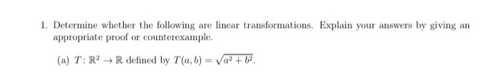 Solved 1. Determine whether the following are linear | Chegg.com