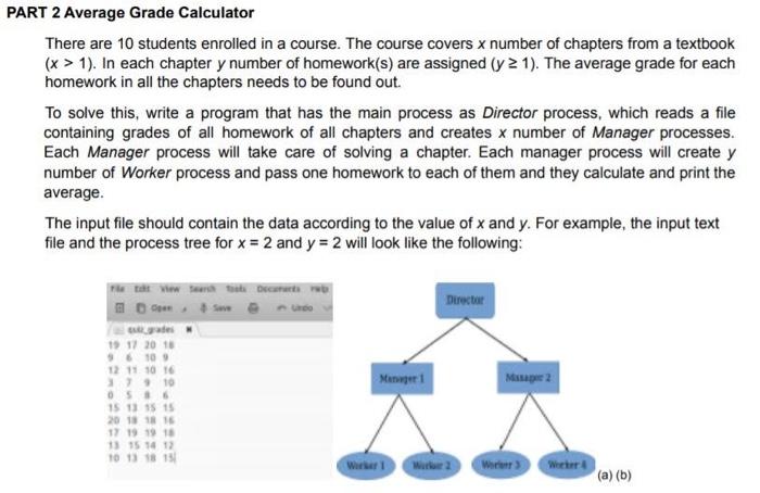Solved PART 2 Average Grade Calculator There are 10 students | Chegg.com