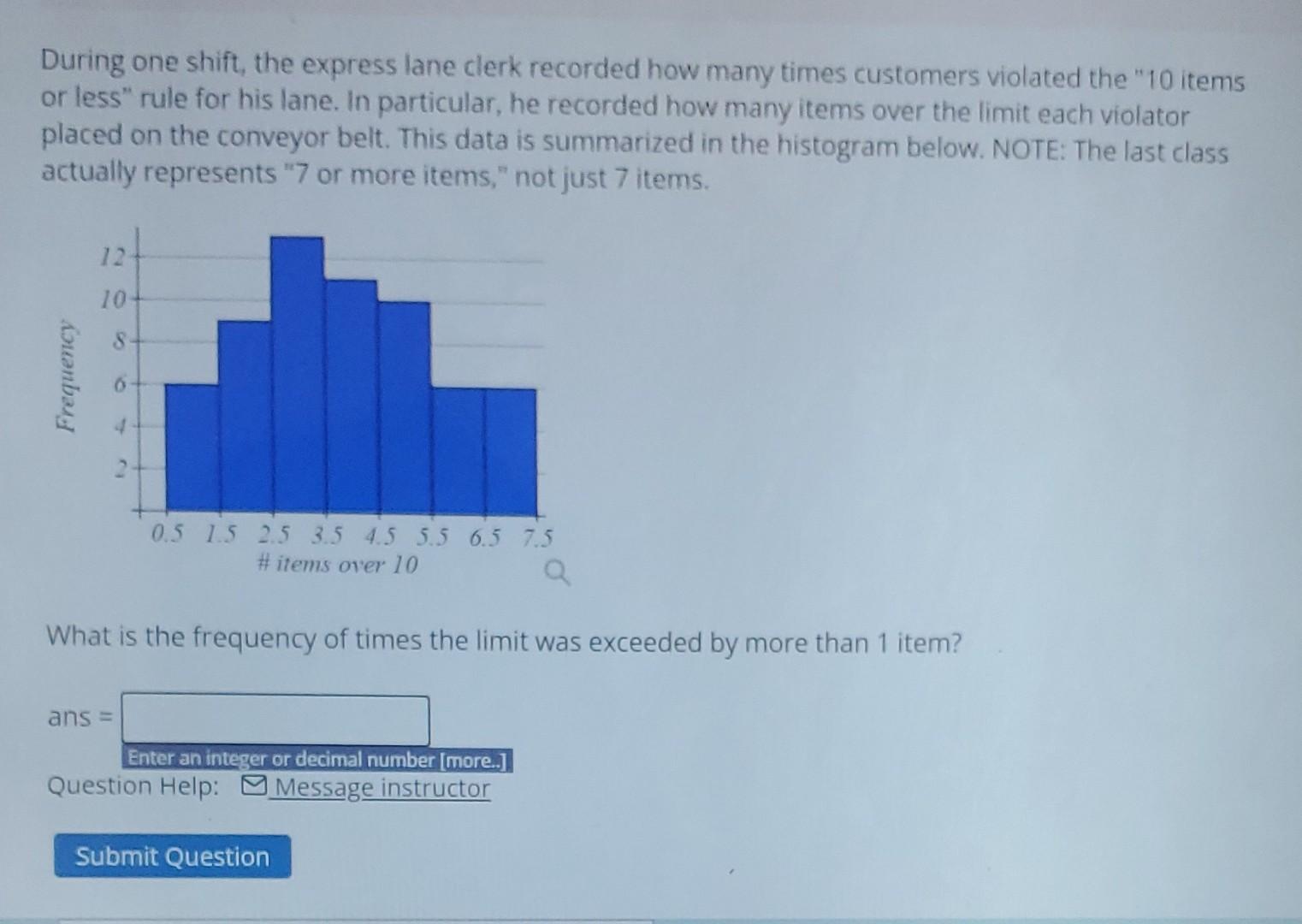 solved-during-one-shift-the-express-lane-clerk-recorded-how-chegg