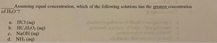 which of the following is equal to 10 concentration