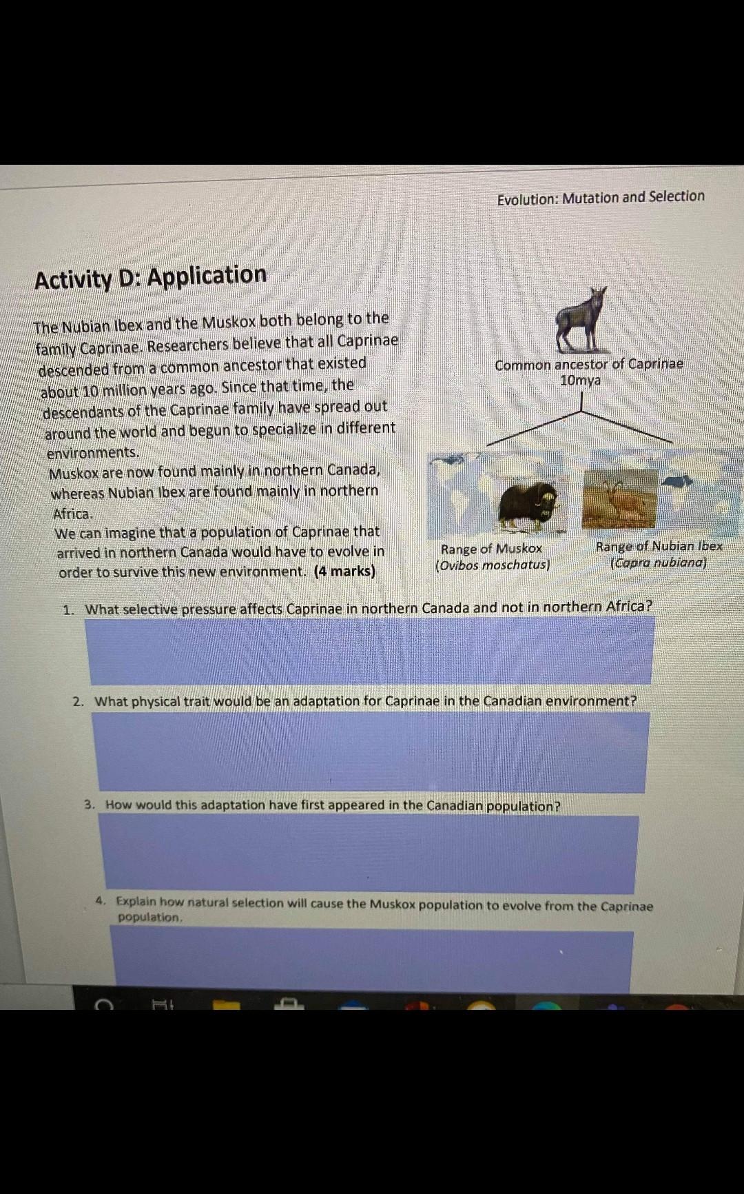 Solved Evolution: Mutation and Selection Activity D: | Chegg.com