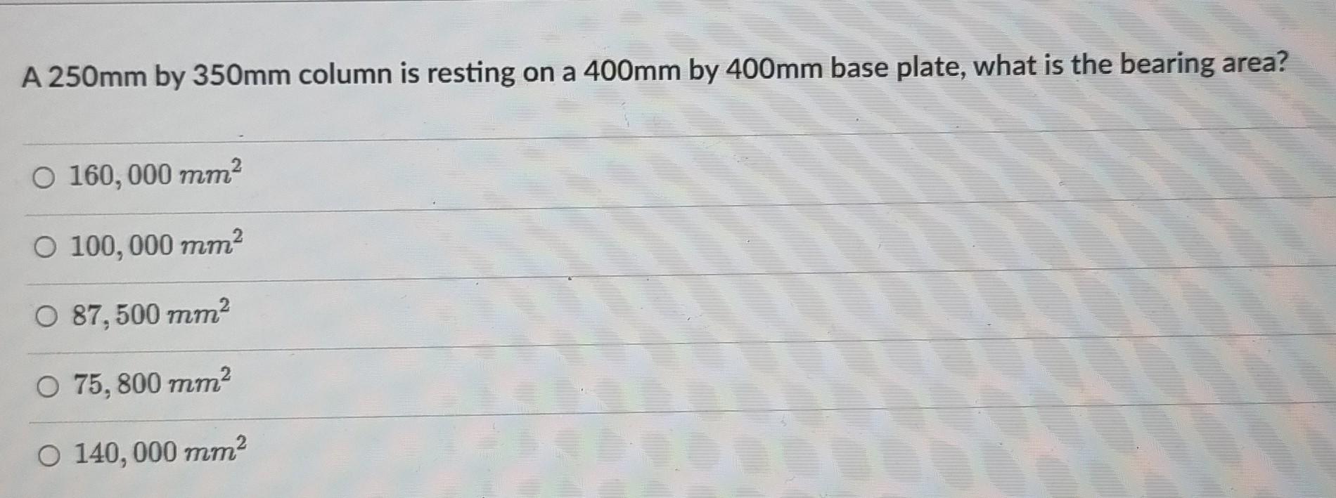Solved A 250mm by 350mm column is resting on a 400mm by | Chegg.com