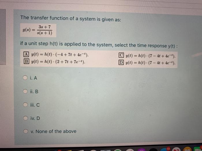 Solved The transfer function of a system is given as: 9(3) | Chegg.com