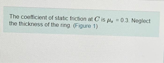 Solved The coefficient of static friction at C is u, = 0.3. | Chegg.com