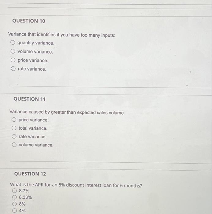Solved Variance that identifies if you have too many inputs: | Chegg.com