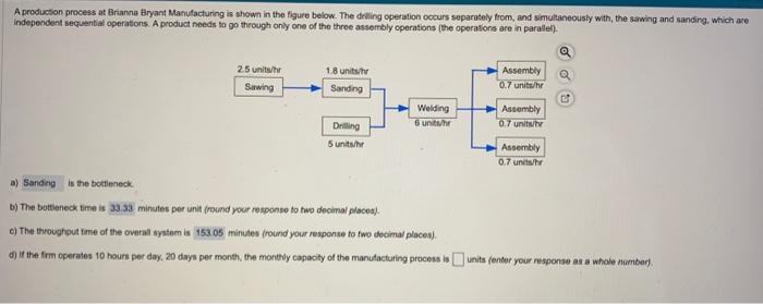 Solved A Production Process At Brianna Bryant Manufacturing 