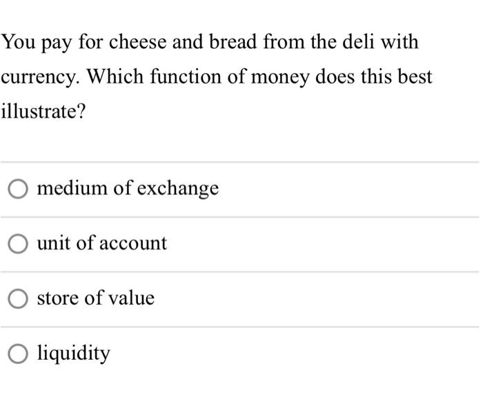 Solved Which of the following is an example of barter? A