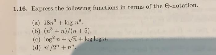 Solved 1 16 Express The Following Functions In Terms Of Chegg Com