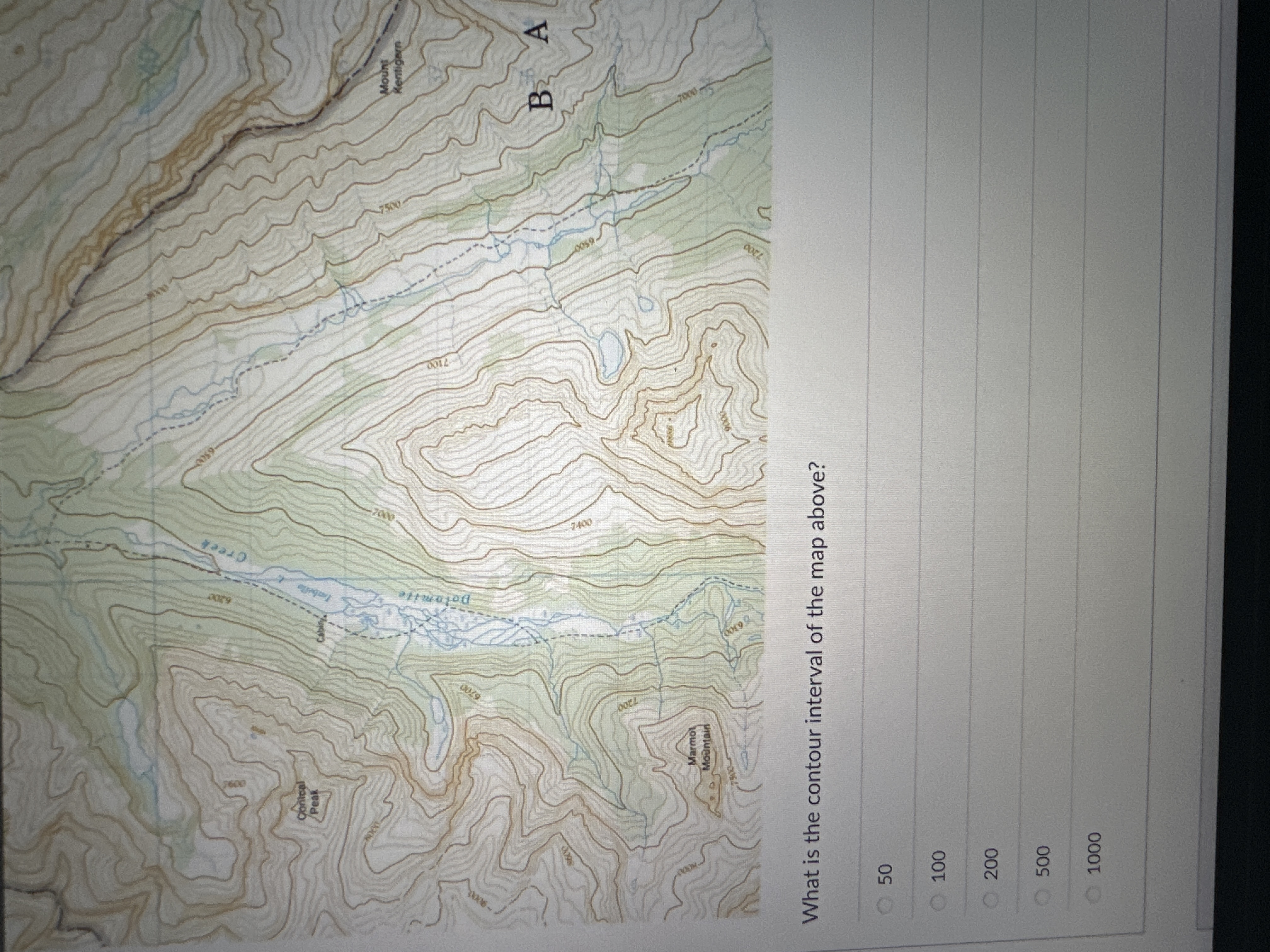 Solved What is the contour interval of the map | Chegg.com