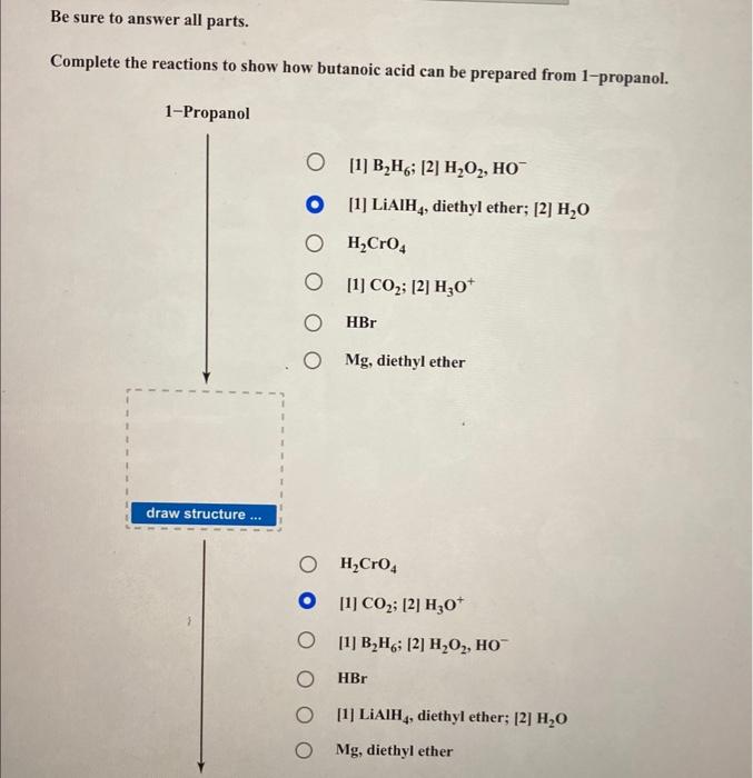Solved Be sure to answer all parts. Complete the reactions | Chegg.com