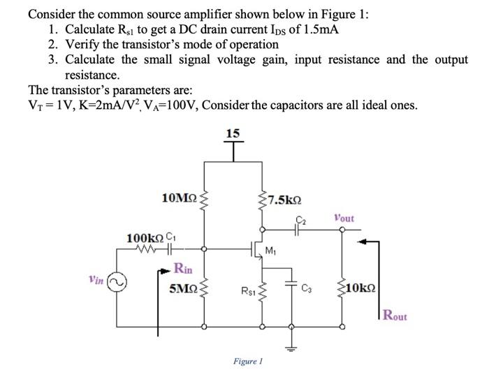 Solved Consider The Common Source Amplifier Shown Below In | Chegg.com