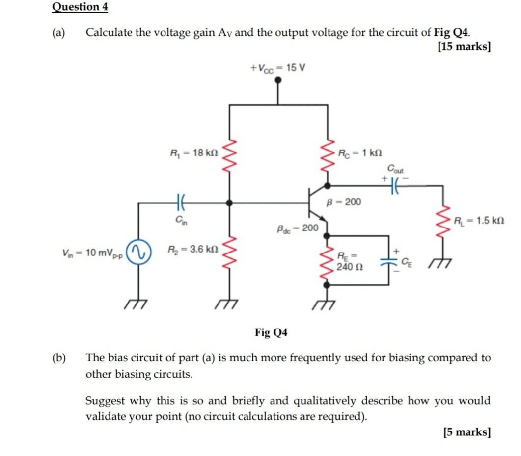 Solved (a) Calculate the voltage gain AV and the output | Chegg.com