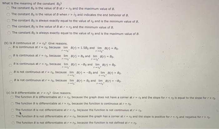 Solved A magnetic field, B, is given as a function of the | Chegg.com