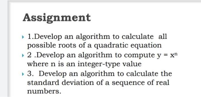 Solved Assignment 1.Develop an algorithm to calculate all | Chegg.com