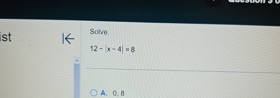 Solved Solve 12 x 4 8A 0 8 Chegg solved-solve-12-x-4-8a-0-8-chegg