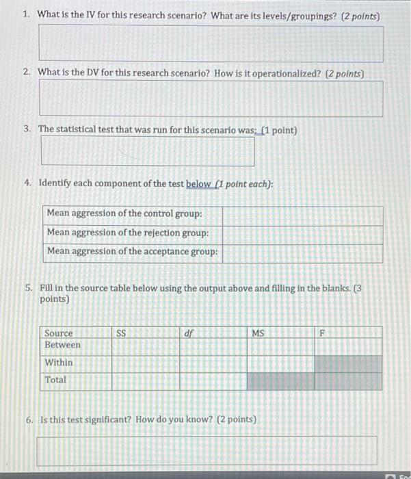 Solved Research Scenario 4: Researchers Interested In The | Chegg.com