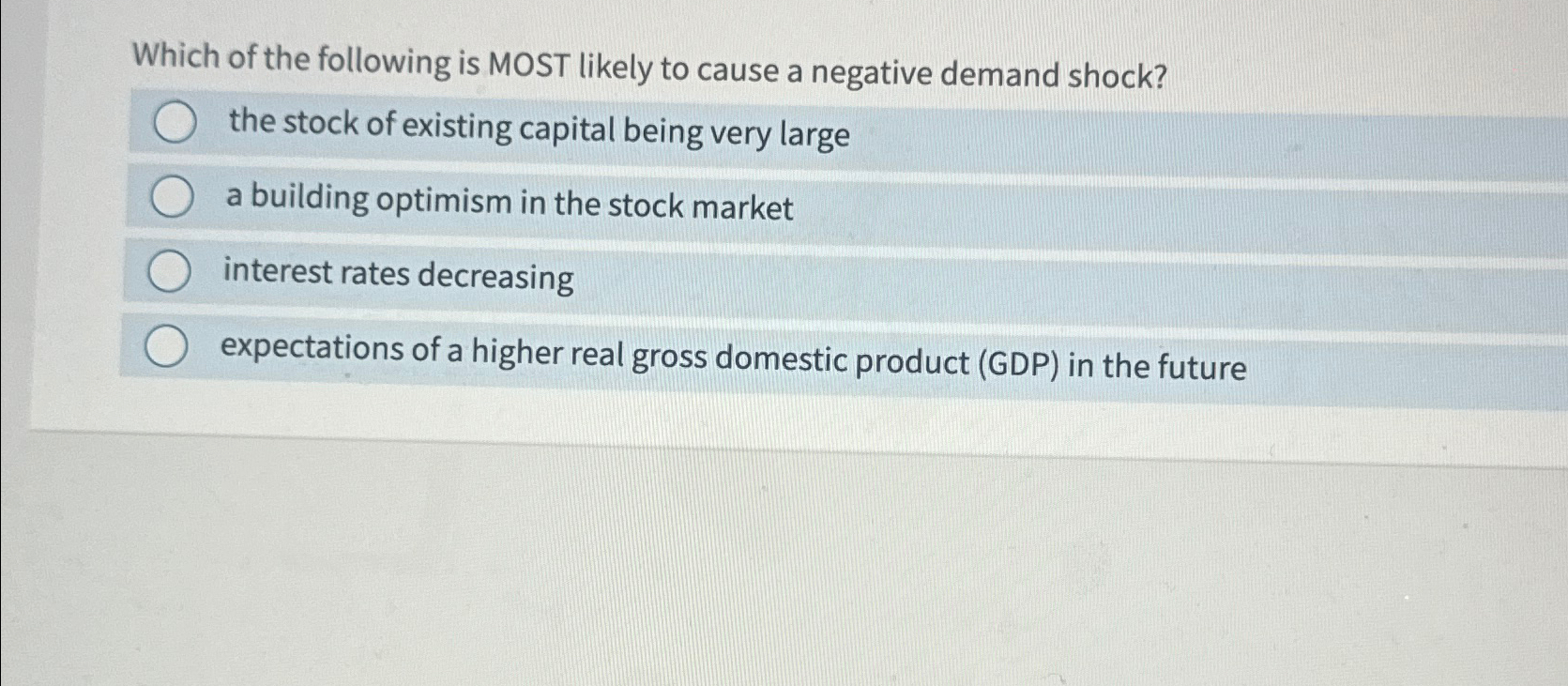 Solved Which of the following is MOST likely to cause a | Chegg.com