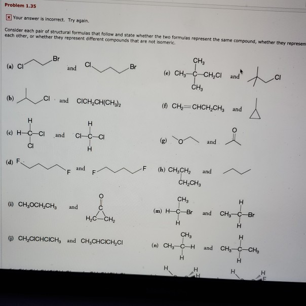 Solved Problem 1.35 x Your answer is incorrect. Try again. | Chegg.com