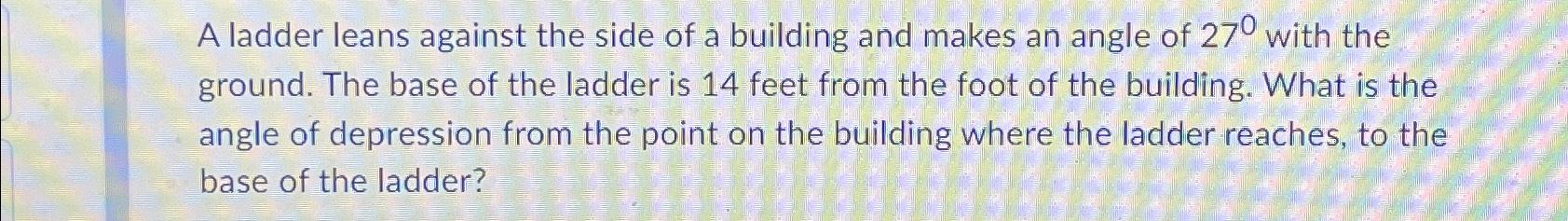 Solved A Ladder Leans Against The Side Of A Building And | Chegg.com