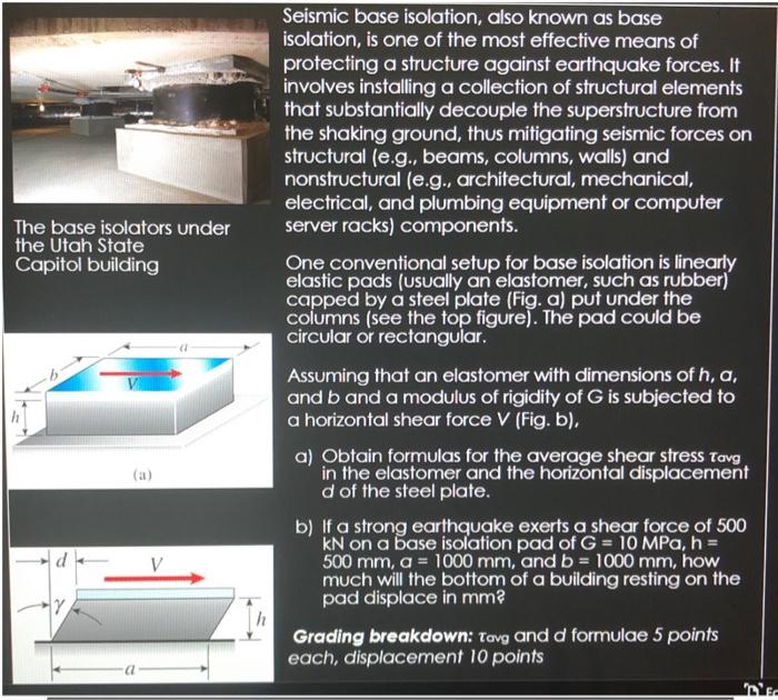 Solved Seismic base isolation, also known as base isolation,