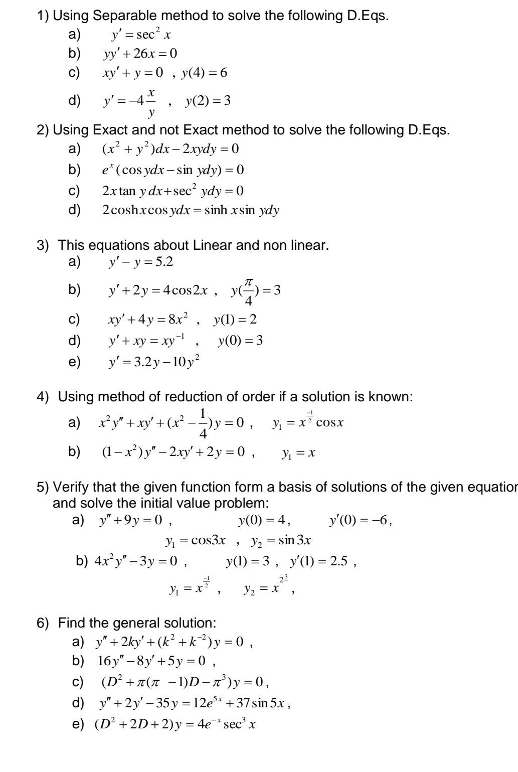 Solved 7 Solve The Initial Value Problems A Y 2y Chegg Com